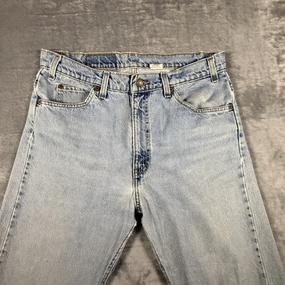 Vtg Levi's 505 Orange Tab Jeans Men's 34x32 Fit 34x31 Light Wash Distressed 90's